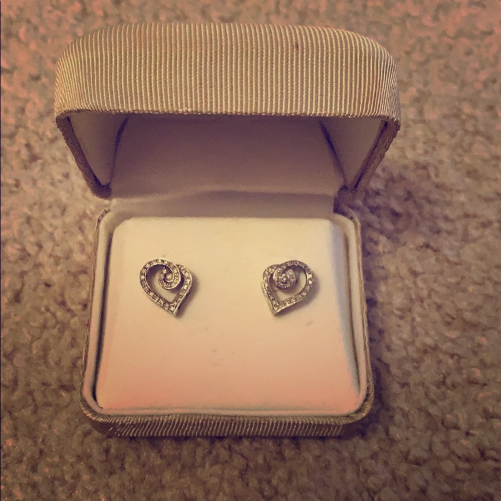 Heart shaped diamond earrings